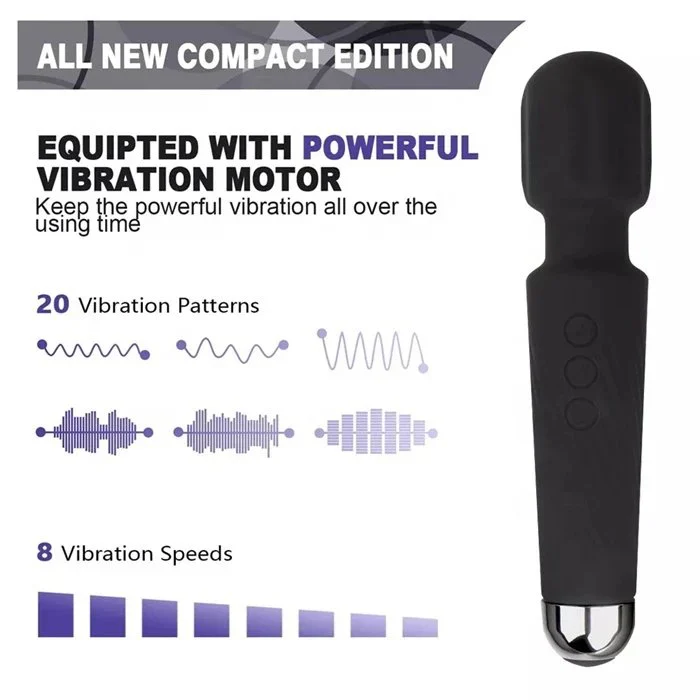 Powerful 20 Frequency USB Rechargeable Wand Massage Vibrator Women's Vaginal Sex Toys