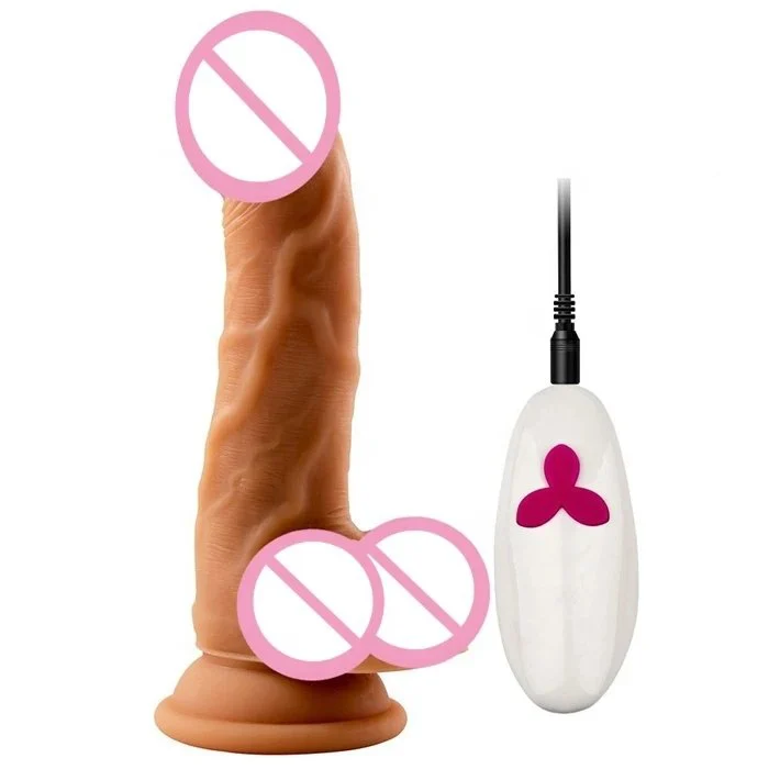 12-Frequency Rotating Vibrating Dildo Wireless Controlled Soft Silicone and ABS Realistic Sex Toys for Men Women