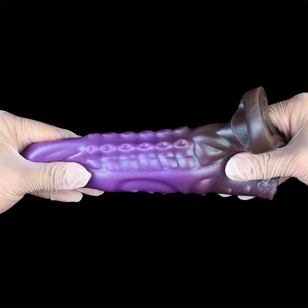 Reusable Soft Tentacled Modeling Penis Sleeve with Extender and Enlarger Enhancing Erection Dildo Sleeve for Men