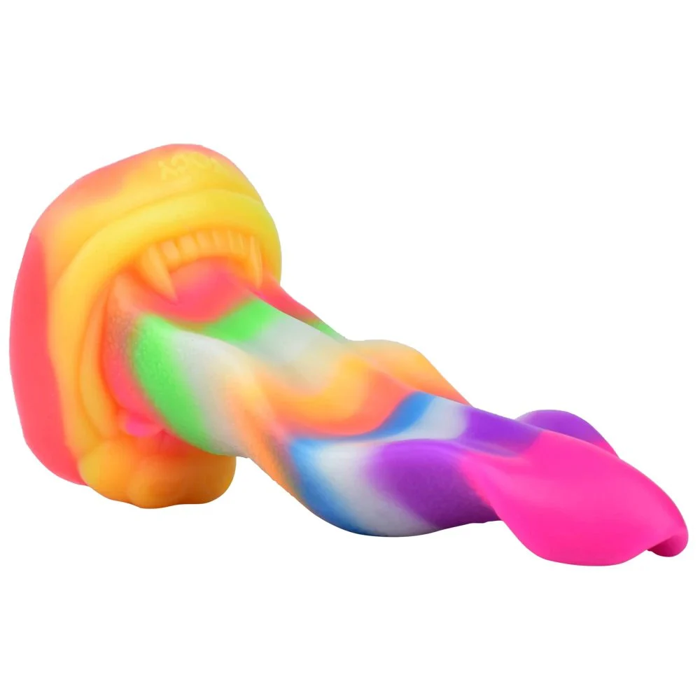 Colorful Thick Wolf Tongue Anal Plug Sex Toys Suction Cup Anal Expand and Dildo Stimulator Masturbation Sex Toy for Adult