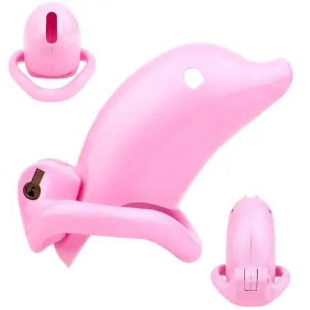 60 Dolphin Small Male Chastity Device ABS Resin Cock Cage Penis Ring Penis Sleeve BDSM Fetish Bondage Adult Toy for Men