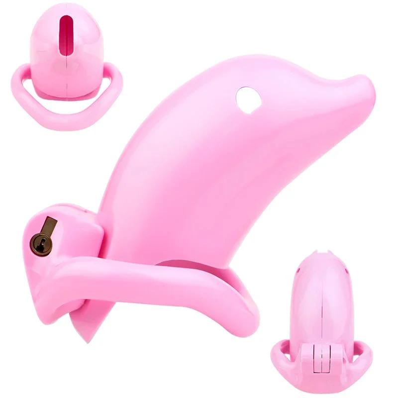 60 Dolphin Small Male Chastity Device ABS Resin Cock Cage Penis Ring Penis Sleeve BDSM Fetish Bondage Adult Toy for Men