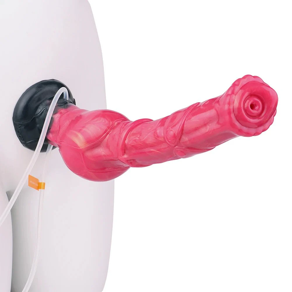 12 Inch adult Silicone Horse Inflatable Squirting Cock Dildo Realistic Ejaculating Red Dildos with Powerful Hands-Free Suction Cups
