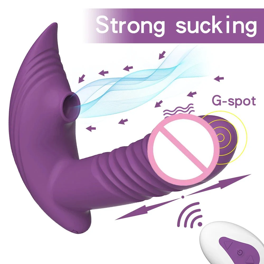 Gelances GL-X9104 Consolador Rechargeable Strong Sucking Wireless Remote Control Automatic Thrusting Anal Plug Wearable Dildo
