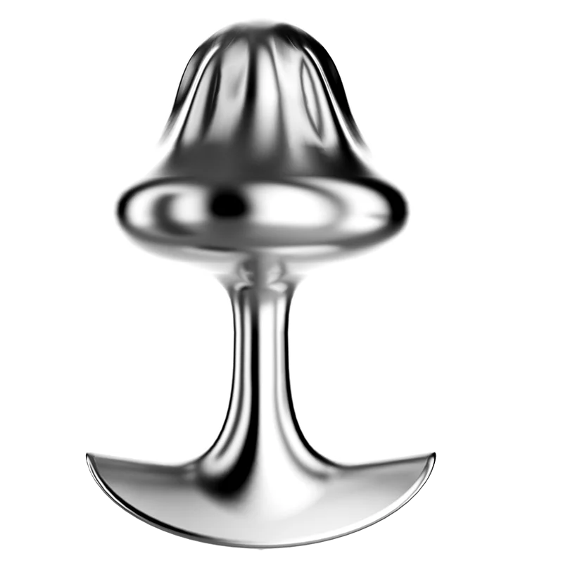 Mushroom-shaped Stainless Steel Anal Plug Diamond Back Butt Plug Easy to Clean Sex Toy