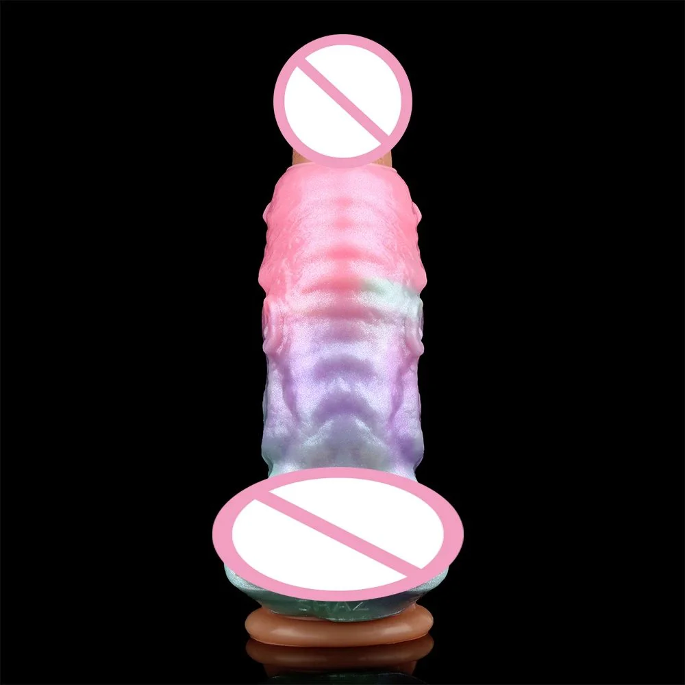 Soft Samurai Mask Styling Penis Sleeve with Galactic Charm Color Delay Ejaculation G-spot Dildo Sleeve for Male