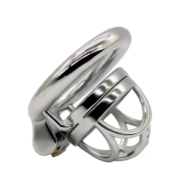 47mm 304 Stainless Steel Short Lock Penis Cage Male Chastity Device with Keyholder for Adult Sm Sex Toys