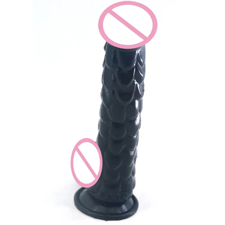 19cm Long Dragon Snake Skin Fish Scale Silicone Dildo Prostatic Massage Dragon Scale Dildo