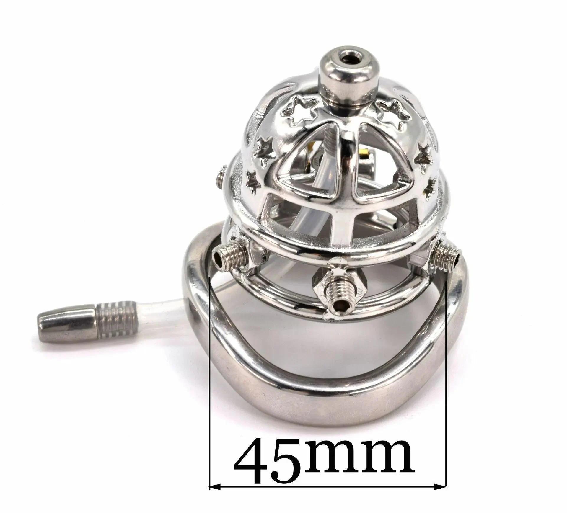 5.9cm 304 Stainless Steel Male Chastity Device with Removable Spiked Lock Cage Chastity for Him Sex Toy