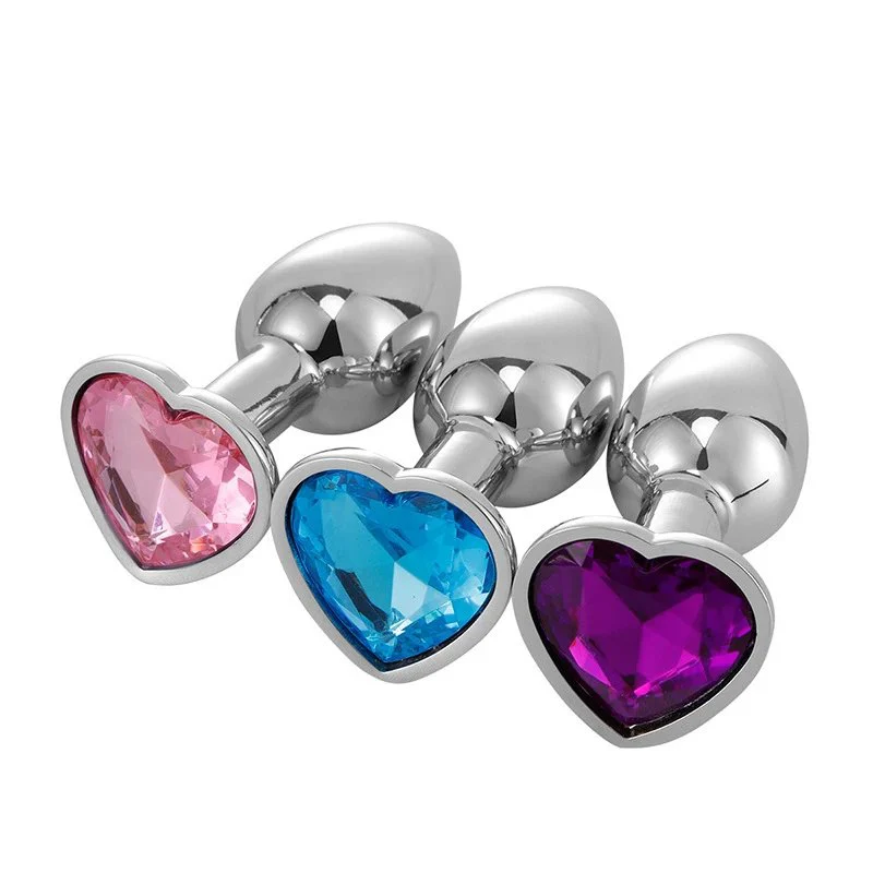 Heart-Shaped Metal Butt Plug Wearable Anal Dilator for Foreplay & Adult Pleasure