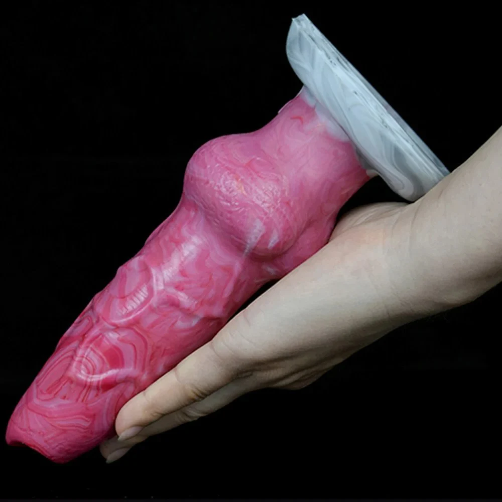 20cm Animal Wolf Knot Dildo Realistic Penis Anal Plug Soft Silicone Dildo with Belt Sex Toys for Women