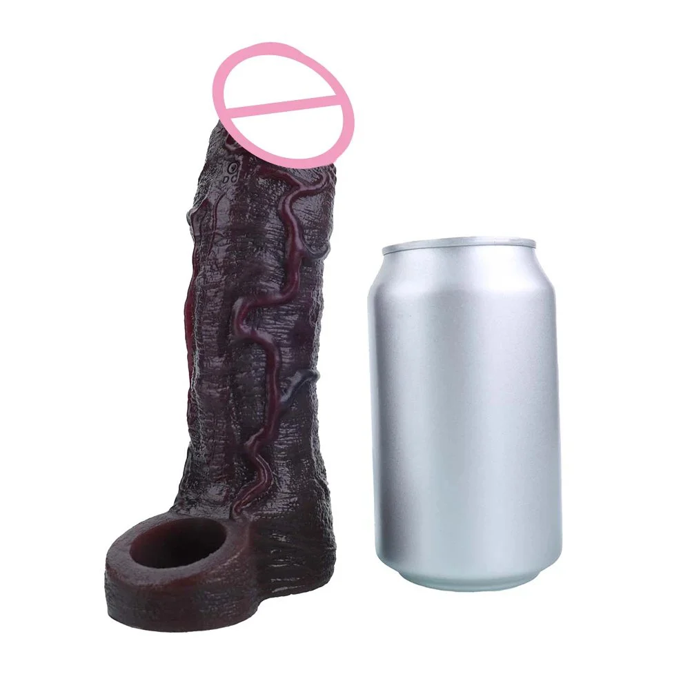 Soft Silicone Vibrating Penis Sleeve Multi Frequency Vibration Black Obsidian Wearable Male Enhancer