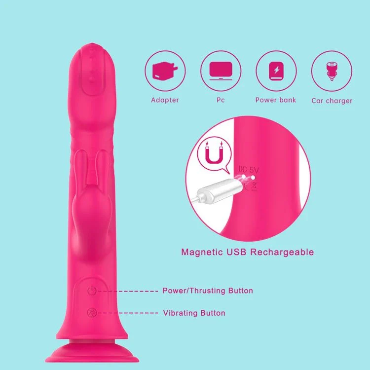 Handheld Clitoral Stimulation Av Wand Massager Vibrator Telescopic Swing Dildo Vibrator Sex Toys for Women