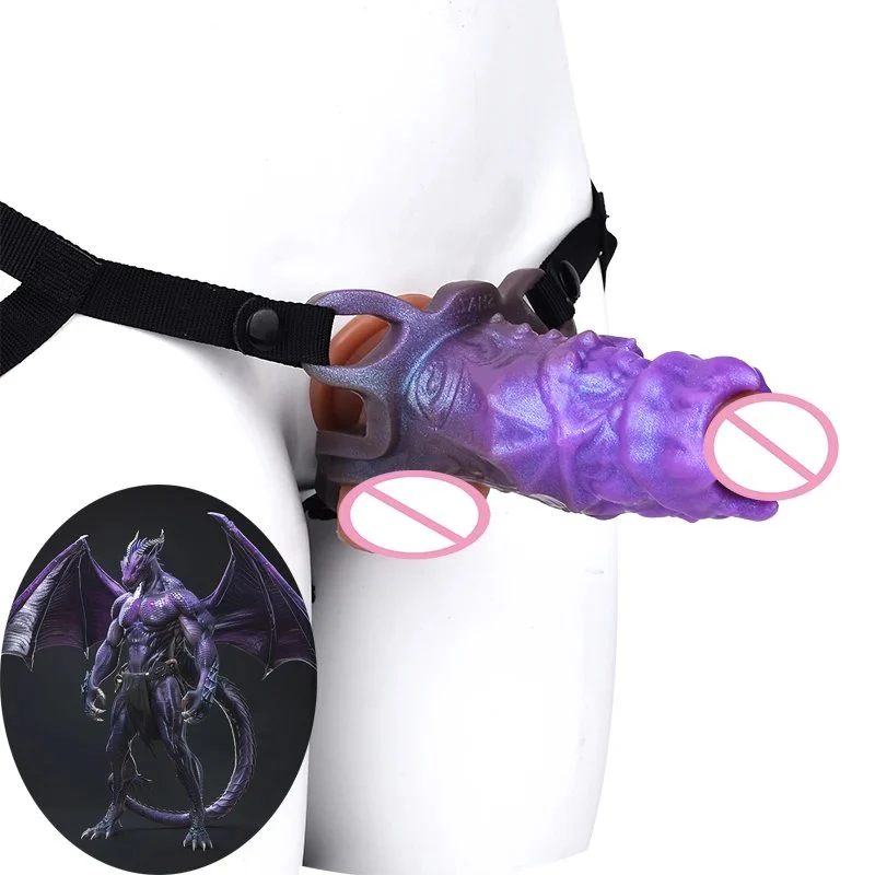 Silicone Fantasy Monster Penis Sleeve Bdsm Dildo Sheath Reusable Condom Cock Enlargement Delay Ejaculation Men Sex Toys