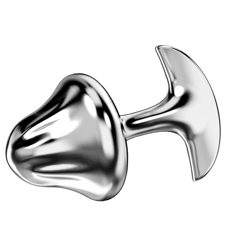 Mushroom-shaped Stainless Steel Anal Plug Diamond Back Butt Plug Easy to Clean Sex Toy