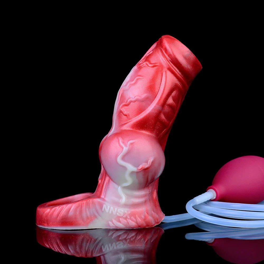 Squirting Penis Sleeve Non-stop Orgasm Squirting Man Reusable Condom Penis Cover Spray Lubricant Men's Dog Knot Sleeve