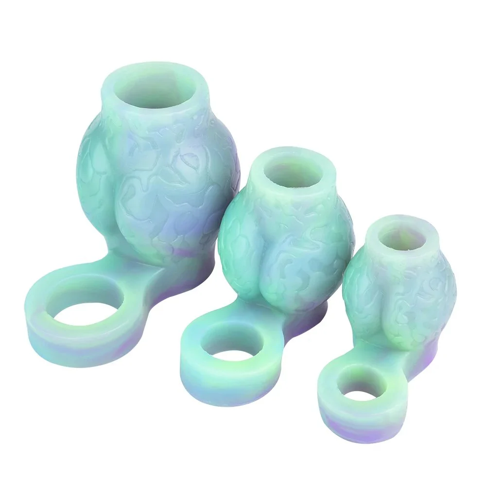 Silicone Cock Ring Wearable Animal Penis Sleeve Extendable Male for Enlargement Dildo Monster Cock Sleeve with Big Knot