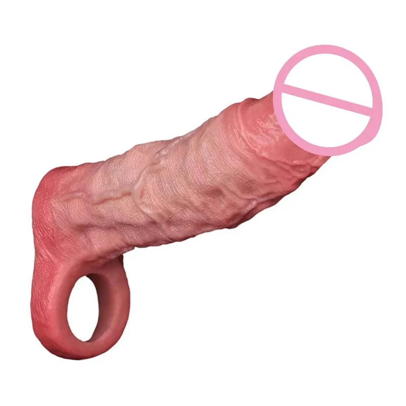 Silicone Penis Sleeve for Men - Realistic Veins and Flesh Color, Effective Lengthening and Thickening Design
