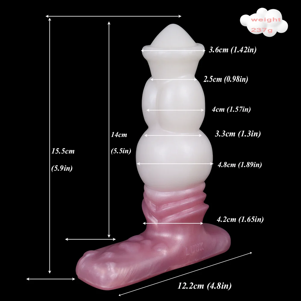 15.5cm Wireless Remote Control Vibrating Dildo Big Double Knot G-Spot Clitoris Stimulation Lesbian Vagina Butt Masturbator