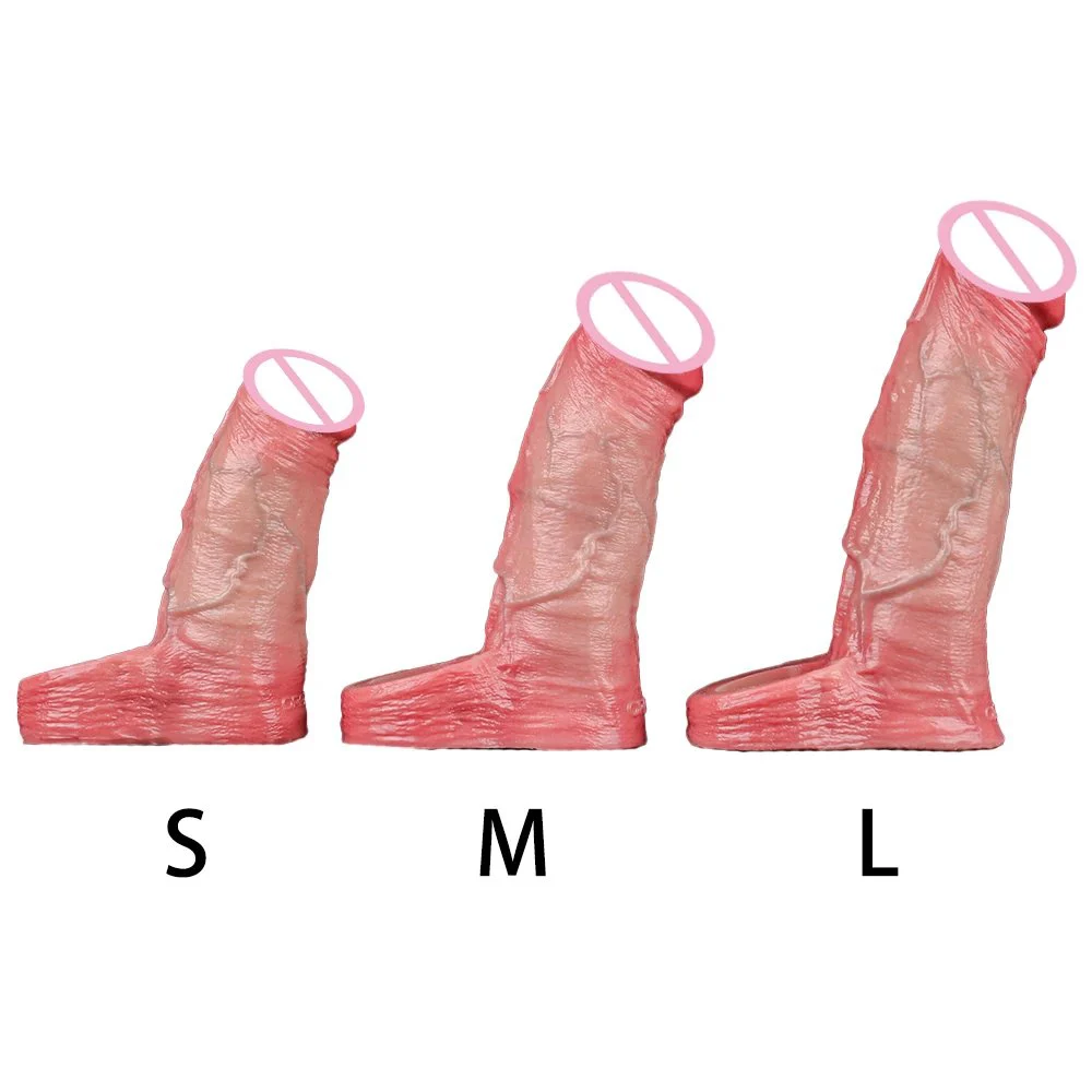 S M L Men Cock Condom Penis Cuff Thickened Testicle Penis Ring Delay Ejaculation for Man