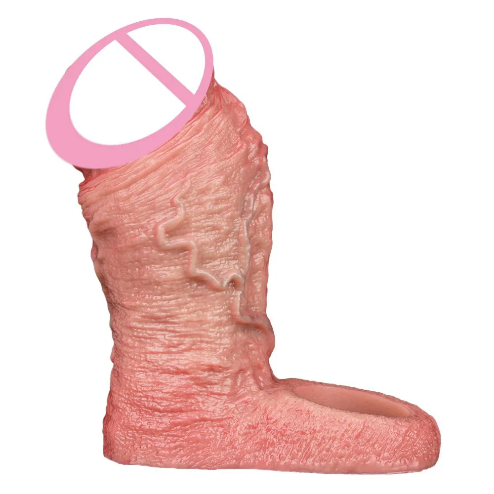 Soft Silicone Penis Enlargement Sleeve Realistic Dildo Simulation Sex Male Penis Enlargement Couple Sex Toy