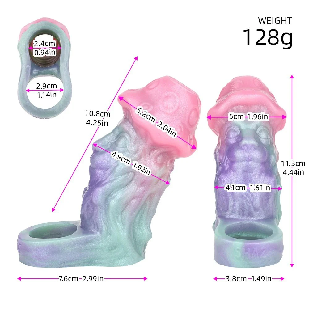 Silicone Dildo Sleeve Opening Design Fantasy Series Adult Sex Toys Internal Texture to Increase the Experience to Wear Firmly