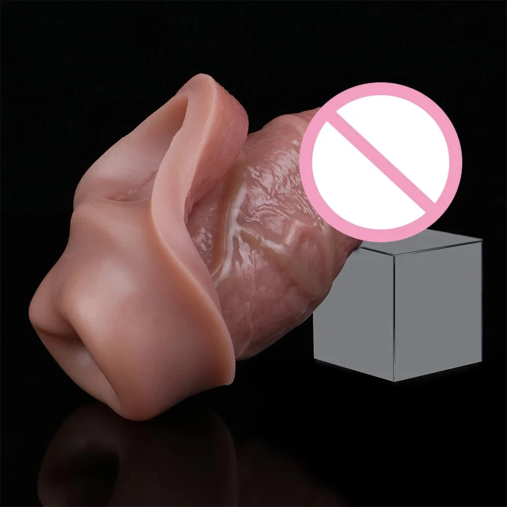 Soft Silicone Condom Enlargement Extender Sex Toys Penis Sleeve Realistic Penis for Men Sexual Tools Reusable Condom Cock Sleeve