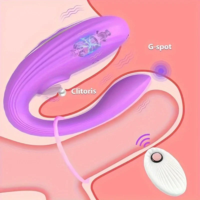 U-Shaped Multi-Frequency Co-Vibration Clitoral Vibrator Jumping for Egg Male Female Masturbation Toy Second Tides Wearable