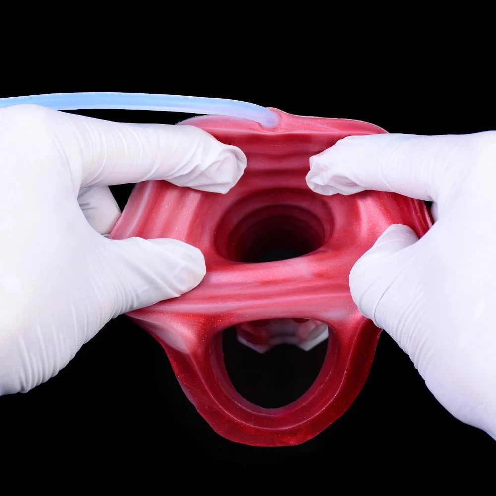 Squirting Penis Sleeve Enlargement Reusable Condom Jet Lubrication Function Anti-off Design Enlargement Extender for Male Sex