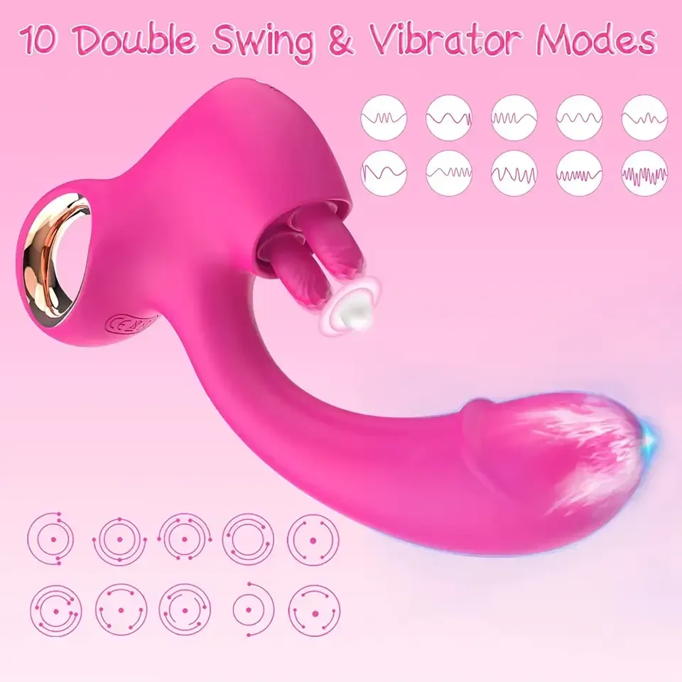 Jade Rabbit Dual-Tongue Clitoral G-Spot Vibrator Female Teasing Masturbator