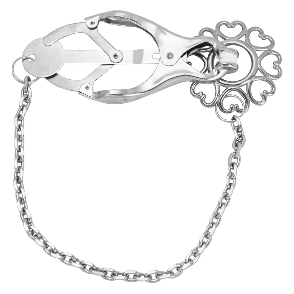 Blazing Heart Winding Ring Fetish Sex Toys for Women Chain Nipple Clamps Breast Bondage Sexy Girl Breast Toy Game