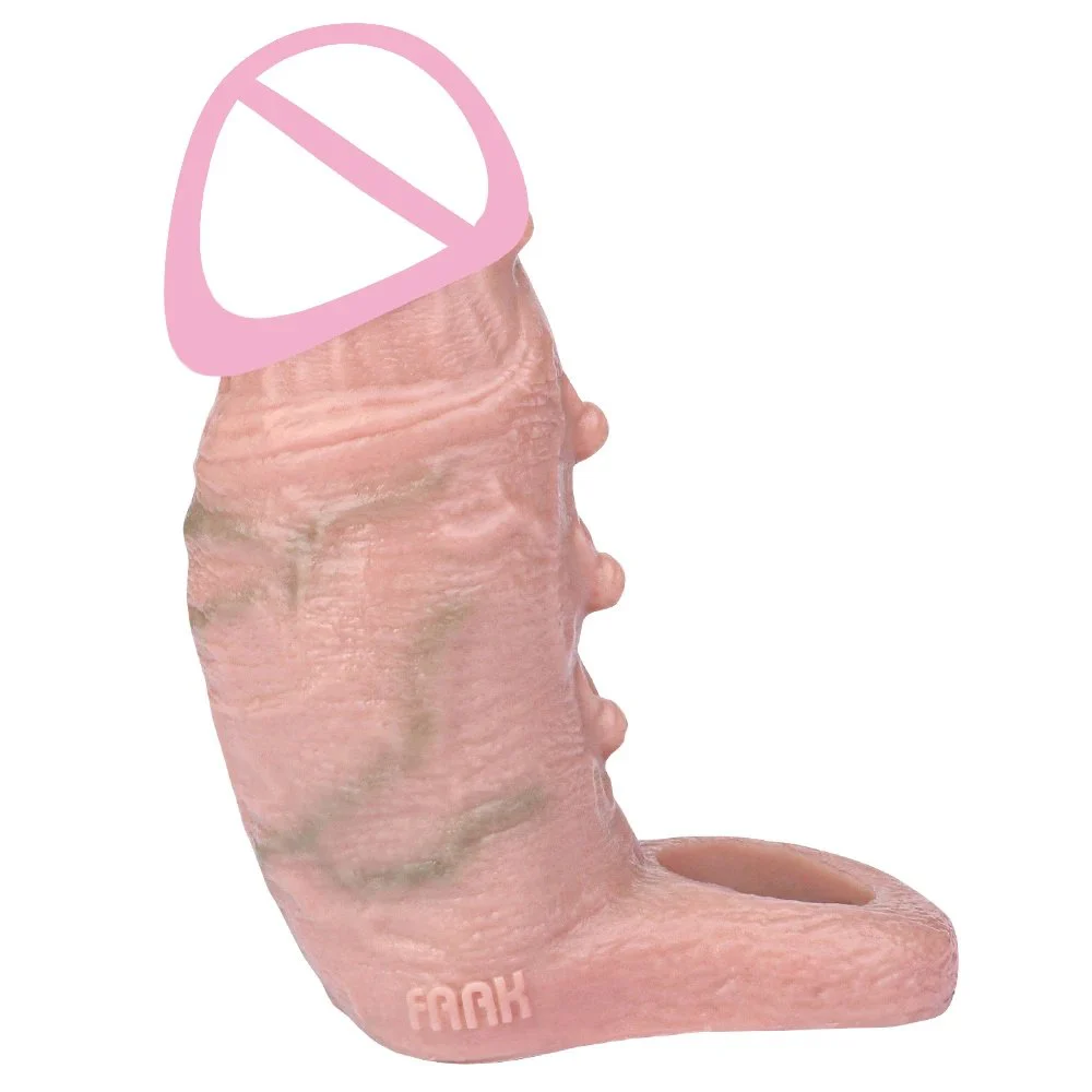 Silicone Realistic Penis Sleeve Soft and Comfortable Penis Sheath Sex Toy Extension Enlarger Male Dildo Sleeve Cock Sleeve