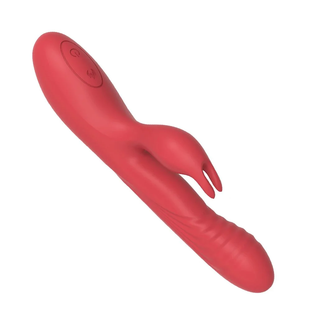 USB Charging Clitoris G-Spot Massager Heating Function 10 Different Vibration Dual Motor Rabbit Vibrator