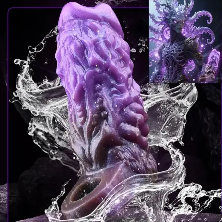 Soft Fantasy Penis Sleeve with Purple Amber Color Enlarger Enhancing Erection Dildo Sleeve for Male Cock Cover