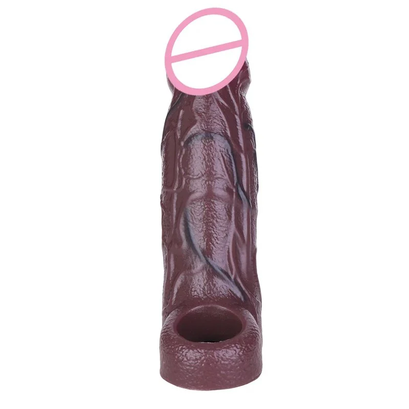 Uncut Soft Realistic Penis Sleeve Silicone Dick Enlargement Extender Delay Ejaculation G Spot Stimulator Male Men Sex Toys