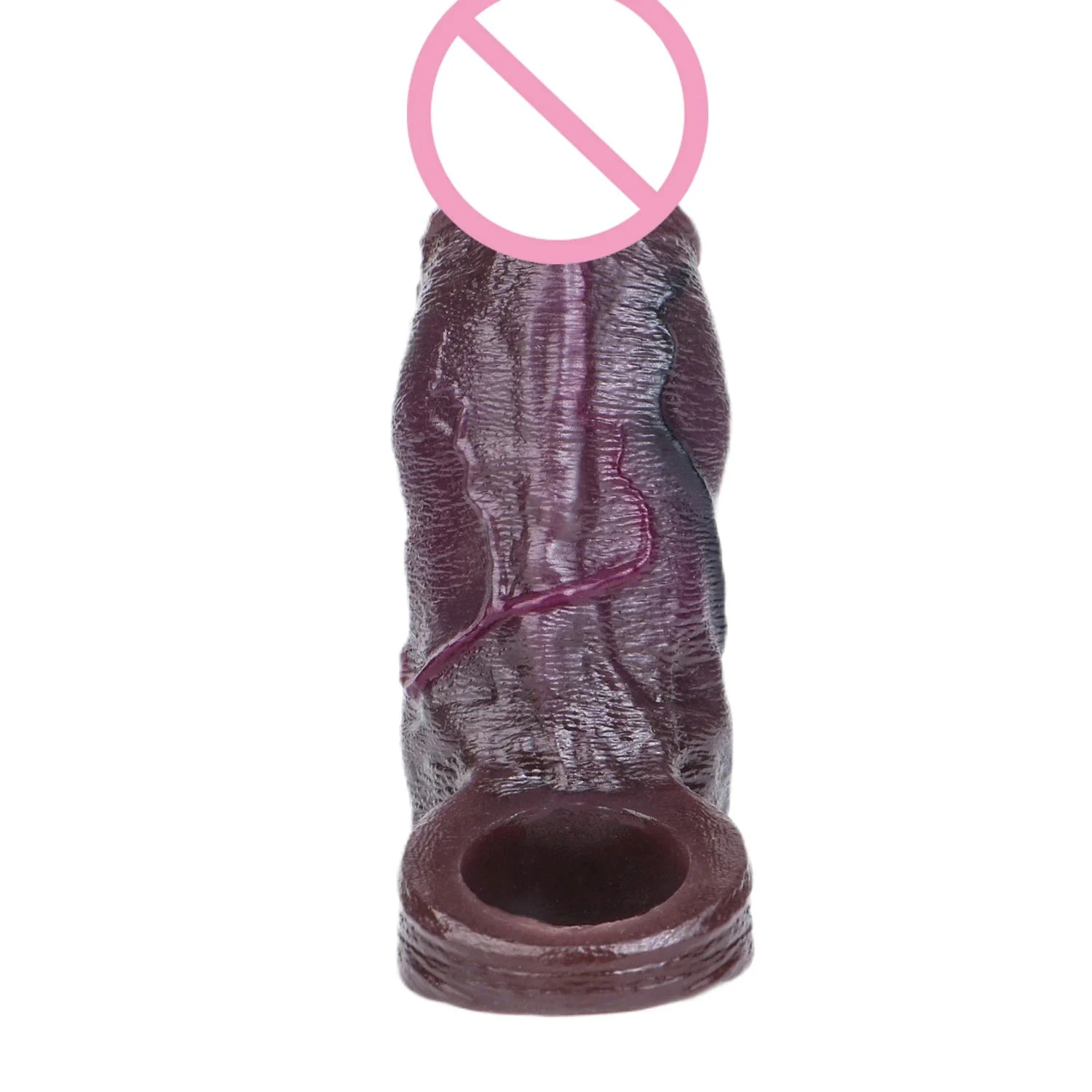 Silicone Penis Sleeve in Brown Three Sizes Available Male Penis Extender Realistic Feel Easy to Wear