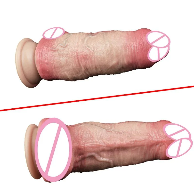 Supersimulated Liquid Silicone Sex Toy Penis Sleeve Double Craft Male Penis Sleeve Soft and Reusable Sex Toys