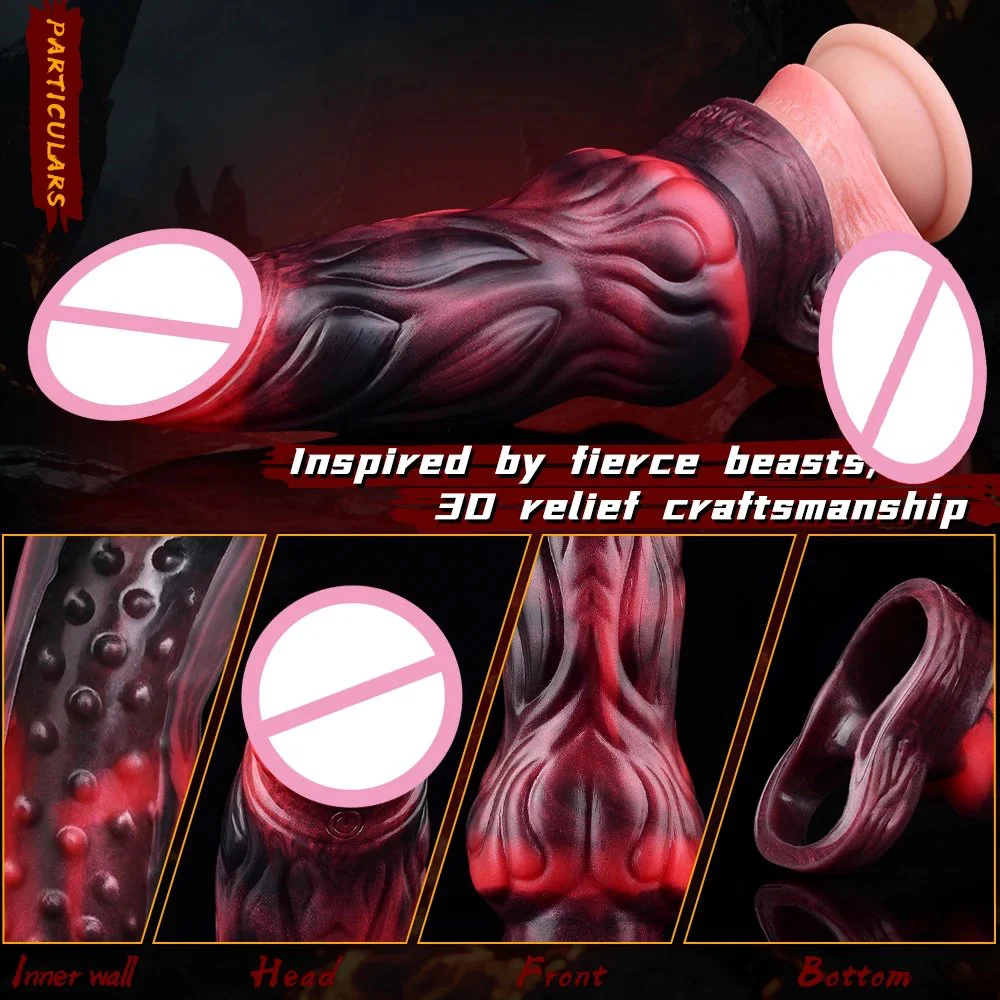 Vibrating Dildo Condom for Male Sex Toys, Liquid Silicone Soft Material Experience Realistic Vibrating Dildo Holster