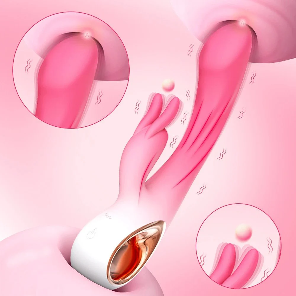 USB Charger 10 Speed G Spot Soft Purple Double Rabbit Vibrator Sex Toy for Women
