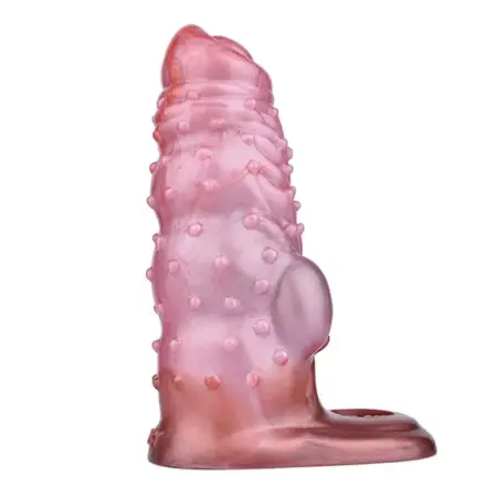 Reusable Silicone Wolf Teeth Sleeve Enlargement Dildo Strong Stimulation Clitoris Making Woman Orgasm for Men