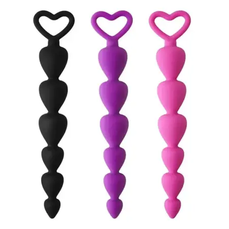 Silicone 6 Bead Anal Plug Metal Anal Sex Toys for Couples