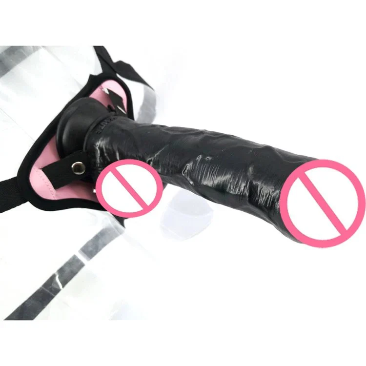23.5cm 5cm Lifelike Thick Dildo Plastic Penis with Belt for Lesbian Strap on Dildo Prepuce Glans Sex