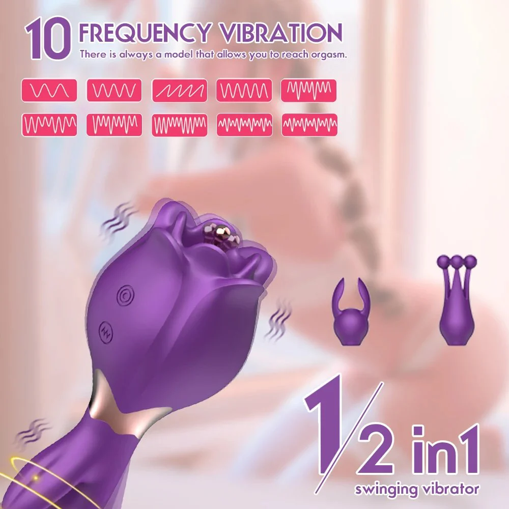Pink Flower Vibrator Red Rose Shaped Sex Toy Sucker for Women Adult's Sucking Rose Vibrating Toy