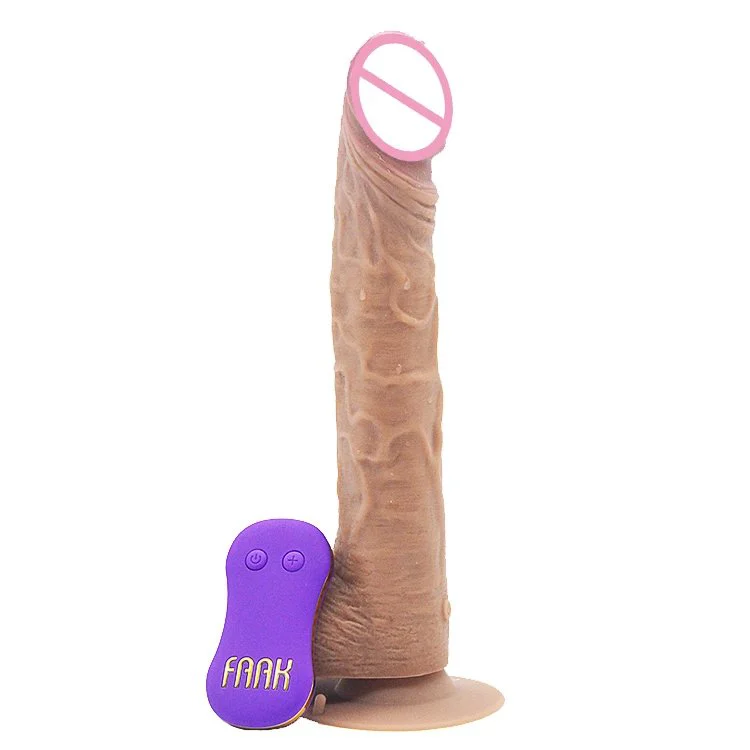 24cm Silicone Dildo Machine Penis with Vibrator USB Retractable Dildos for Women Masturbator