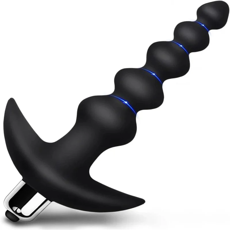 Electric Long Anal Beads Silicone G Spot Massager Anal Beads Butt Plug Vibrator Erotic Prostate Vibrator