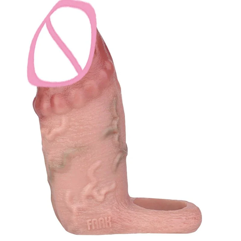 Reusable Hollow Dildo Condom Sex Toys for Men Dick Extend Sleeve for Men Delay Ejaculation Realistic Penis Sleeve Sex Toys
