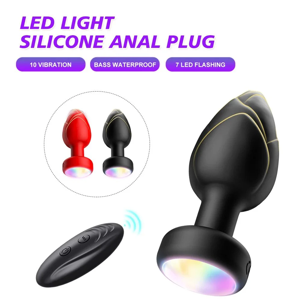 Colorful Adult Sex Toy Remote Control Touch Screen Fancy Anal Plug Oval Posterior Chamber Electric Metal Plug Silicone