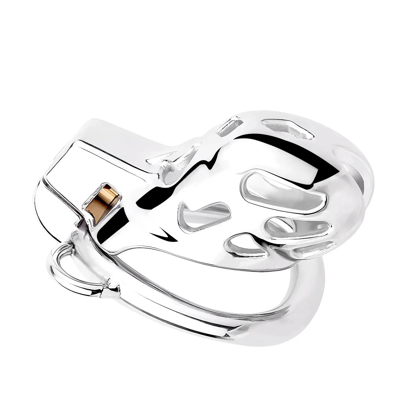 304 Stainless Steel Locking Chastity Cage Male Cock Cage Chastity Device with 4 Active Rings for Men Penis Exercise