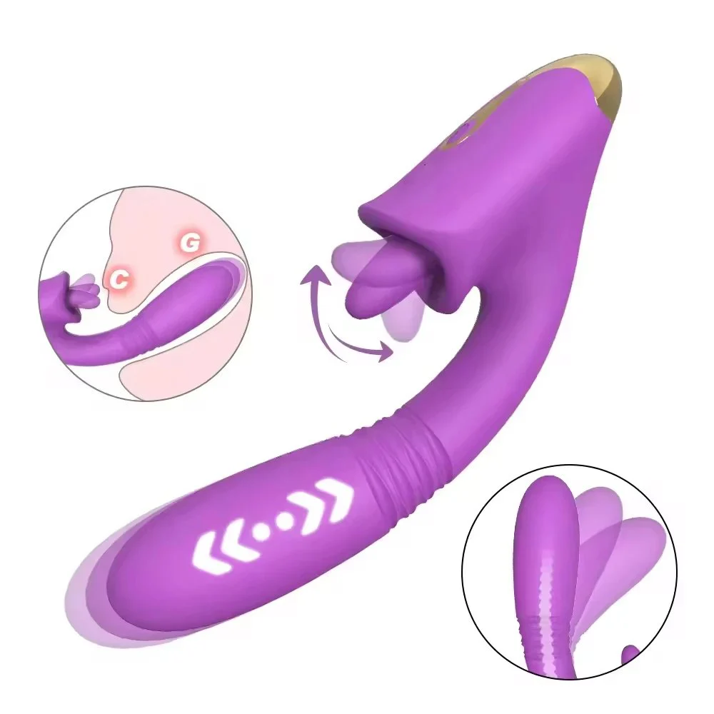 3 in 1VibradorThrusting Vibrator Machine Silicon Clitoral Licking Tongue Vibrators for Women