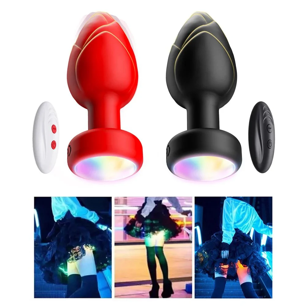 Colorful Adult Sex Toy Remote Control Touch Screen Fancy Anal Plug Oval Posterior Chamber Electric Metal Plug Silicone